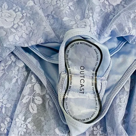 Outcast Dylan Bustier Lace Mesh Mini Dress New Lilac - Picture 10 of 13